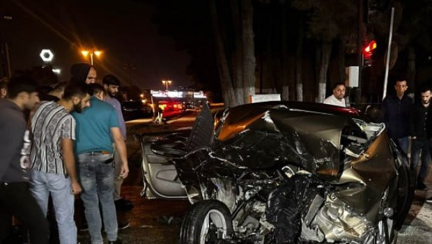Bakıda dəhşətli qəza: 1 ölü, 1 yaralı var - FOTO