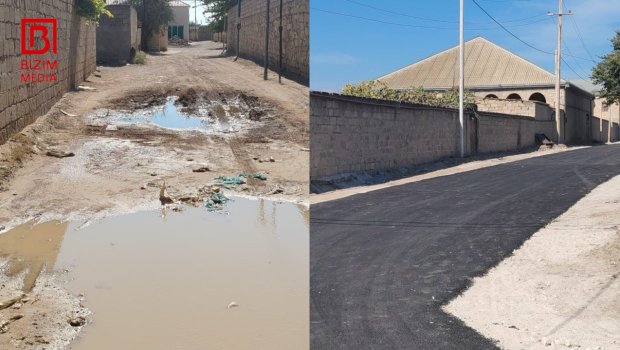 Türkanda BİABIRÇILIQ - İcra nümayəndəsi yalnız yaşadığı küçəni ASFALTLADIB &ndash; FOTO/VİDEO