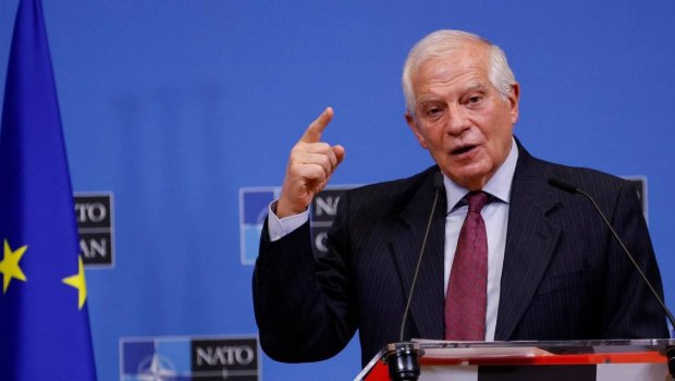 Kiyevə gələn Borrell hava hücumlarına görə gününü sığınacaqda KEÇİRDİ – FOTO
