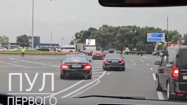 Lukaşenkonun korteji Bakıda &ndash; VİDEO