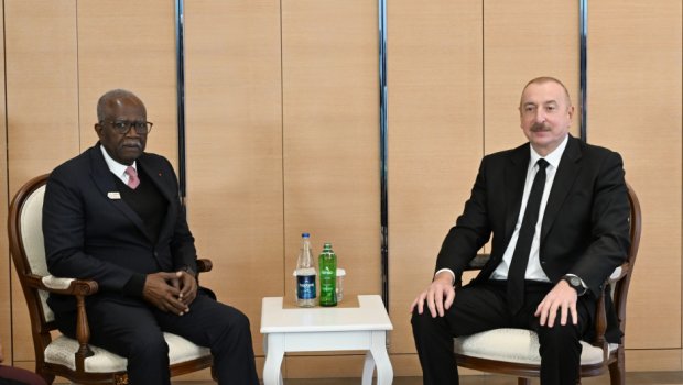 Azərbaycan Prezidenti Qabonun vitse-prezidenti ilə GÖRÜŞDÜ - FOTO