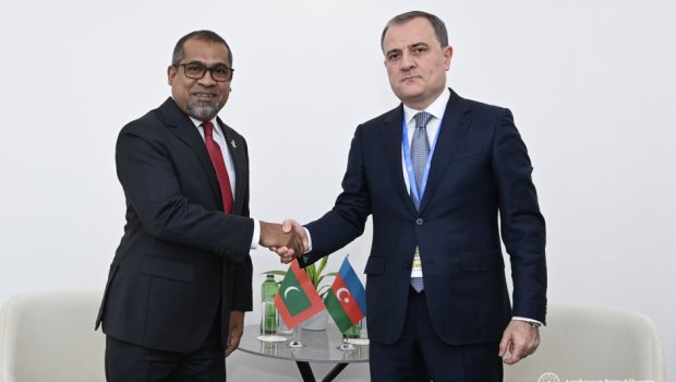 Ceyhun Bayramov maldivli həmkarını QƏBUL ETDİ - FOTO