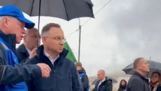 Polşa prezidenti Aİ müşahidəçiləri ilə birgə Azərbaycanla sərhədə gəldi - VİDEO