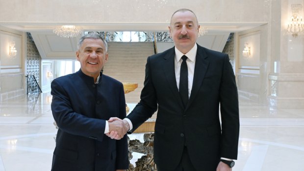 İlham Əliyev Tatarıstanın Rəisi ilə GÖRÜŞDÜ - FOTO/VİDEO