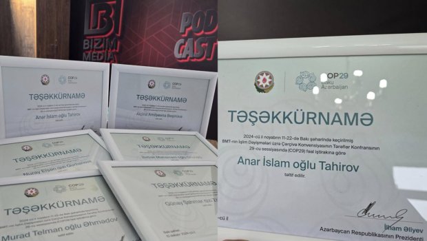 Prezident İlham Əliyevdən Bizim.Media-nın əməkdaşlarına TƏŞƏKKÜRNAMƏ &ndash; FOTO