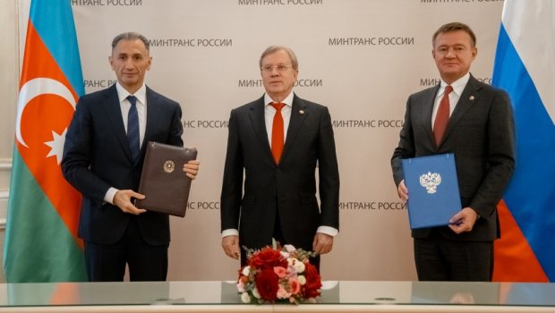 Azərbaycan Rusiya ilə &ldquo;Şimal-Cənub&rdquo;la tranzit yükdaşımalarına dair saziş imzaladı &ndash; FOTO