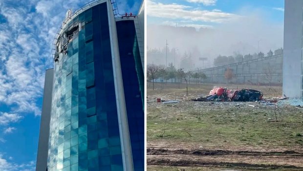 Türkiyədə helikopter xəstəxana binasına çırpıldı - FOTO