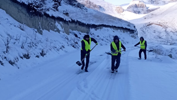 Quba-Xınalıq yolu qardan belə təmizləndi - FOTO