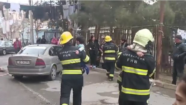 Sumqayıtda həyəcanlı anlar: 11 nəfər yataqxanadan təxliyə edildi - VİDEO