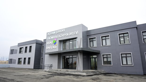 Ağdam şəhərində 1 nömrəli körpələr evi-uşaq bağçası inşa edilir - FOTO/VİDEO