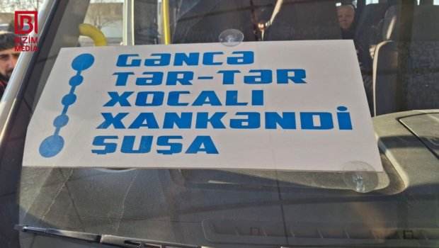 Gəncədən Şuşaya ilk avtobus yola düşdü &ndash; FOTO