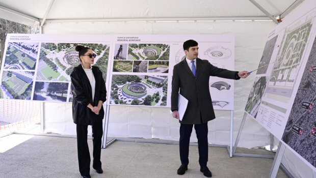 Birinci Xanım Gəncə Memorial Kompleksinin layihəsi ilə TANIŞ OLDU - FOTO