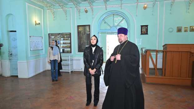 Mehriban Əliyeva Gəncədə Aleksandr Nevski adına Rus Pravoslav kilsəsində olub - FOTO