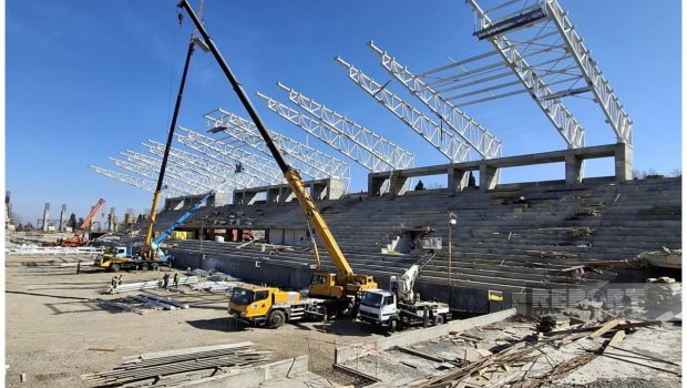 Tikintisi davam edən Gəncə stadionunun son vəziyyəti - FOTO