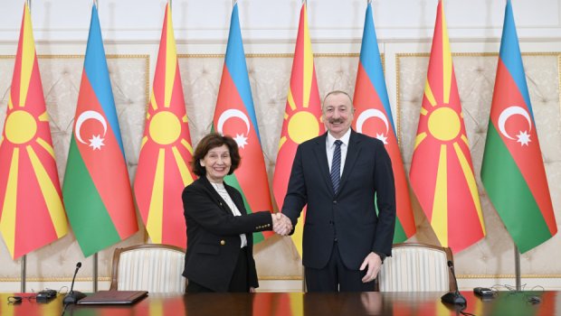 Azərbaycan və Şimali Makedoniya prezidentləri mətbuata bəyanatlarla çıxış ediblər - FOTO/VİDEO