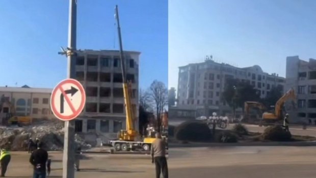 Xankəndidə bir vaxtlar separatçıların yuvası olan bina SÖKÜLÜR &ndash; VİDEO