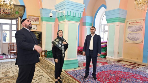 Leyla Əliyeva Qubada &ldquo;Səkinə xanım&rdquo; məscidini ziyarət etdi - FOTO
