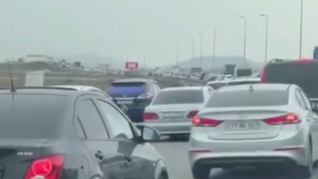 Bakı-Qazax yolunda BÖYÜK TIXAC &ndash; VİDEO