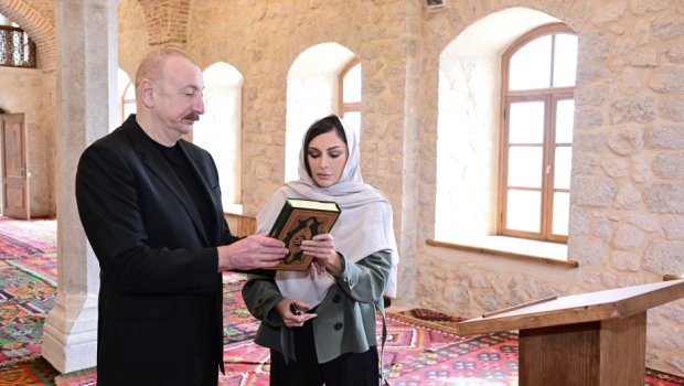 Prezident və Birinci xanım Şuşada - FOTO