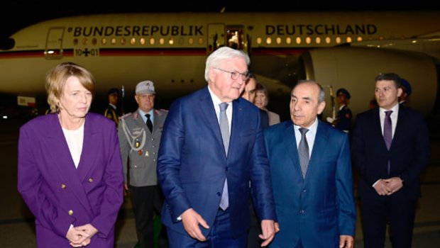 Almaniya Prezidenti Azərbaycana rəsmi səfərə GƏLDİ - FOTO