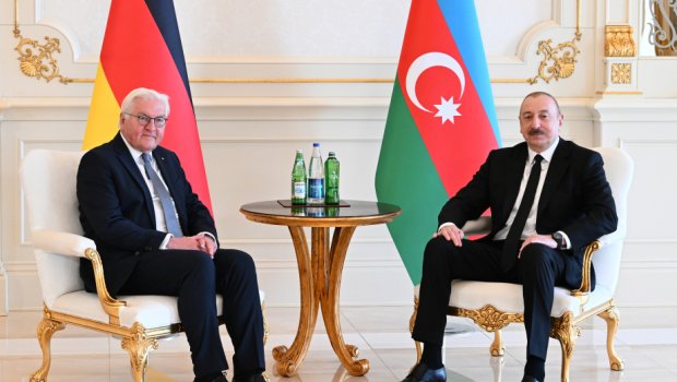 İlham Əliyev Almaniya Prezidenti ilə təkbətək görüşdü - VİDEO