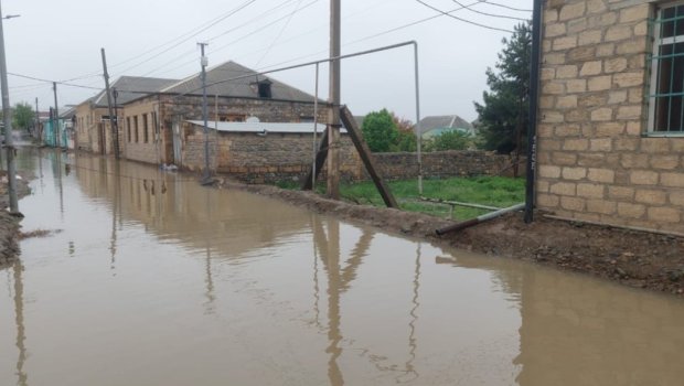Gəncədə yağış suları küçələri basdı &ndash; FOTO