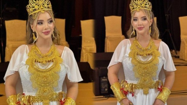 Toyunda blogerin üstünə 5 kiloqram qızıl taxdılar – FOTO/VİDEO