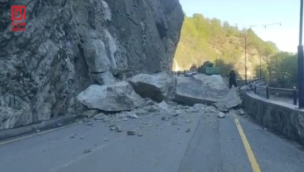AAYDA: Qubada qaya uçan yol yolda hərəkət qısa müddətdə bərpa olunacaq
