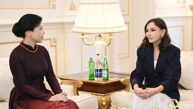 Birinci xanım Mehriban Əliyeva Vyetnam liderinin xanımı ilə görüşdü - FOTO/VİDEO