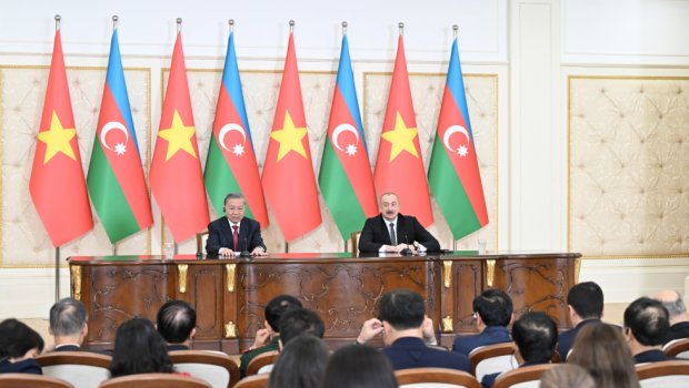 Azərbaycanın və Vyetnamın dövlət başçıları mətbuata bəyanatlarla ÇIXIŞ ETDİLƏR - FOTO/VİDEO