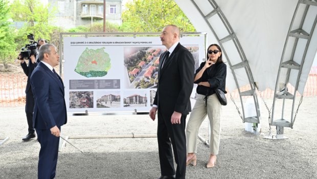 Şuşada inşa ediləcək dördüncü yaşayış kompleksinin təməli qoyuldu - FOTO/VİDEO