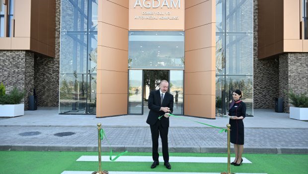 Prezident Ağdam Dəmir Yolu və Avtovağzal Kompleksinin açılışında - FOTO/VİDEO