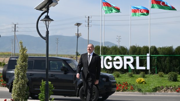 İlham Əliyev Ağdamın Kəngərli kəndinin birinci mərhələsinin açılışında - FOTO/VİDEO