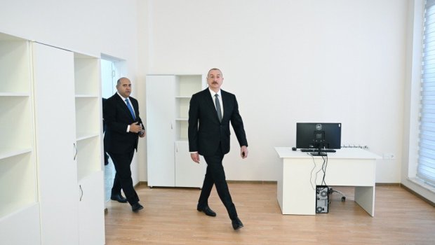 Prezident Kəngərli kəndində yerli icra strukturları üçün inşa edilmiş inzibati binada - FOTO/VİDEO