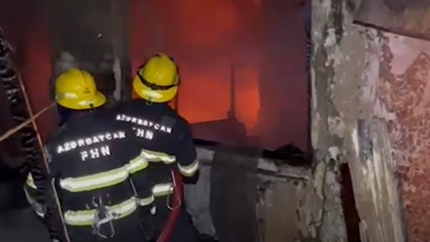 Sumqayıtda partlayışla nəticələnən yanğın OLDU