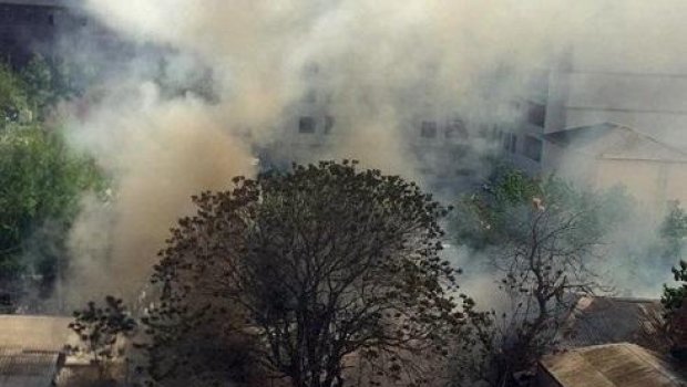 Taxta sexindəki yanğının yayılmasının qarşısı alındı - Video