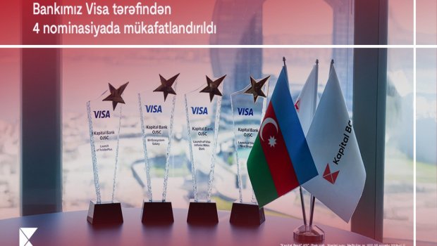 Kapital Bank Visa şirkəti tərəfindən 4 mükafata layiq görülüb