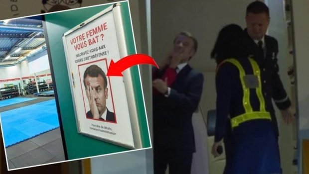 Arvad silləsi yeyən Makronu belə ələ saldılar &ndash; FOTO