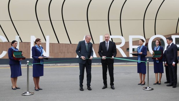 TARİXİ ANLAR: İlham Əliyev və Ərdoğan Laçın Hava Limanının açılış mərasimində -FOTO/VİDEO