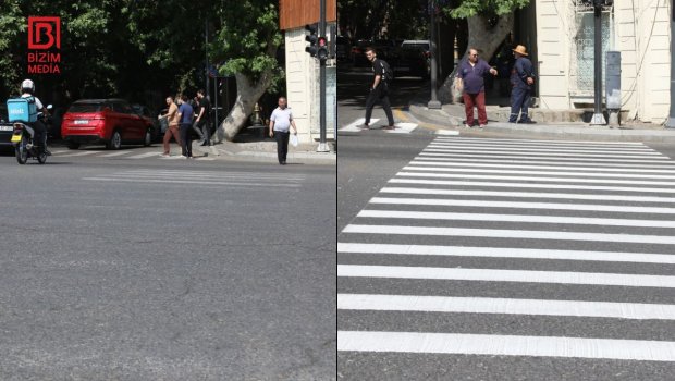 Bizim.Media-nın qaldırdığı məsələ HƏLLİNİ TAPDI – Təhlükə yaradan piyada zolağı YENİLƏNDİ – FOTO/VİDEO