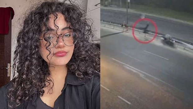 Gənc qızın öldüyü motosiklet qəzasının başvermə anı - Video