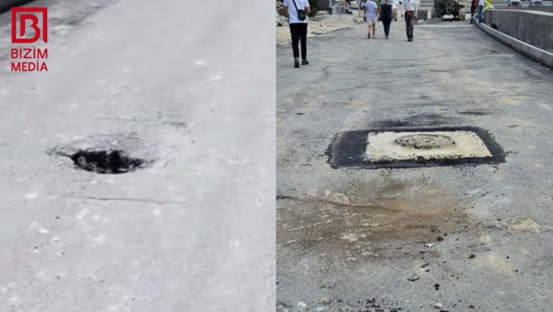 Əhməd Rəcəblidə yeni salınan yol ÇÖKMƏYİB – “Həmin boşluq lyuk üçün ayrılmış yerdir” – FOTO
