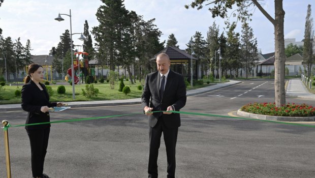 İlham Əliyev Azərbaycan Yazıçılar Birliyinin Yaradıcılıq Evinin açılışında – FOTO