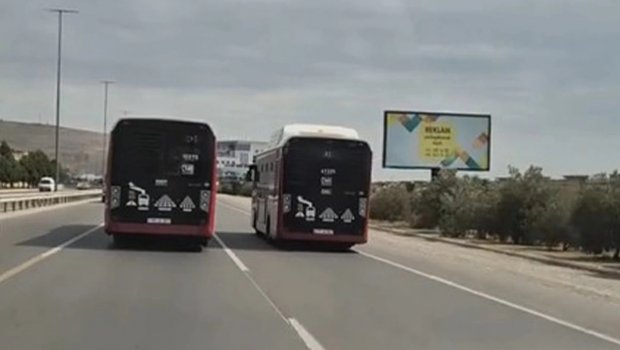 "BakuBus" avtobusları şosedə yarışa çıxdı – VİDEO