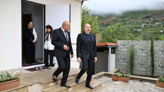 İlham Əliyev Xocavənd rayonunun Sos kəndinə getdi - FOTO