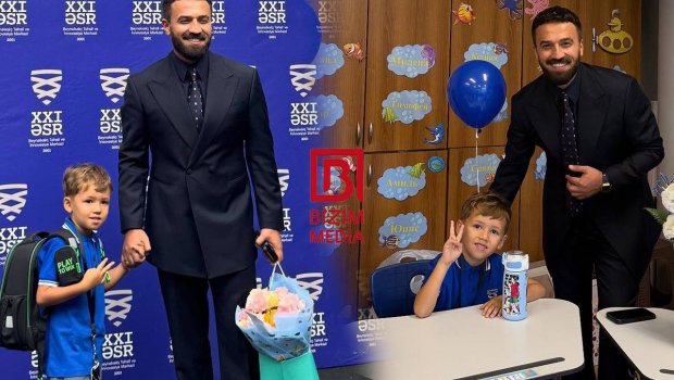 Zamiq birinci sinfə başlayan oğlundan YAZDI: “Atan hər zaman arxanda dayanır” - VİDEO