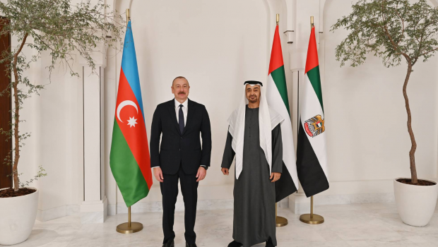 İlham Əliyev BƏƏ Prezidentini Füzulidə qarşıladı