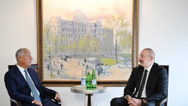 Prezident İlham Əliyev Nyu-Yorkda Portuqaliya Prezidenti ilə görüşüb - FOTO