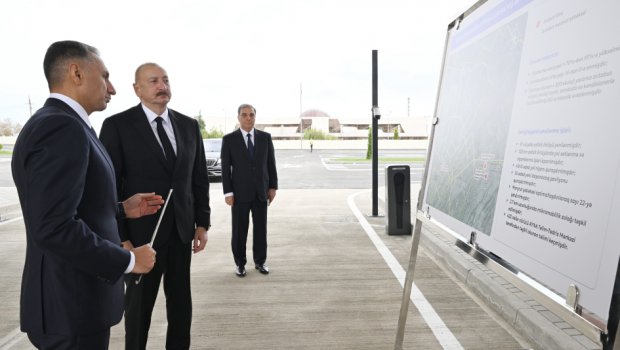 Prezident İlham Əliyev “BakuBus” MMC-nin Gəncə Avtoparkının açılışında – FOTO