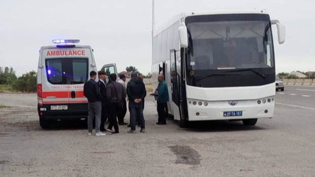 Xaçmaz-Bakı marşrut avtobusunda həyacanlı ANLAR - Sərnişinin ürəyi... - FOTO